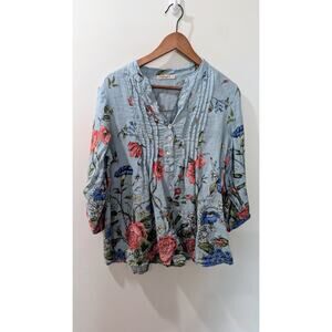 Valentia Naldi Made In Italy Floral Linen Top